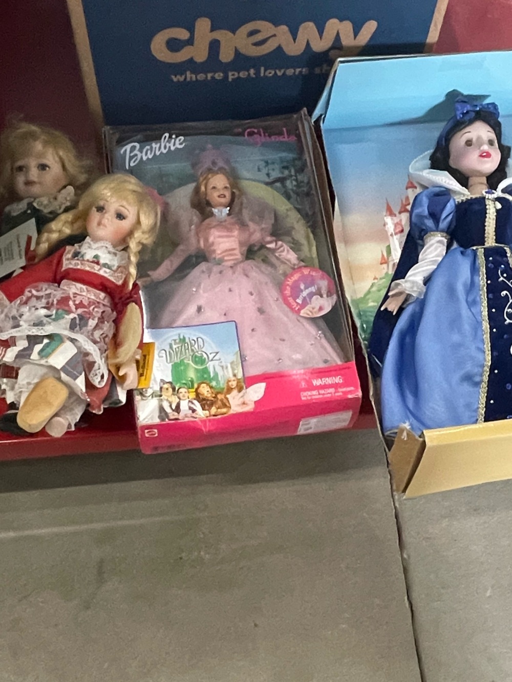 Barbie Glinda from The Wizard of Oz, Snow White and 2 Alberon Dolls